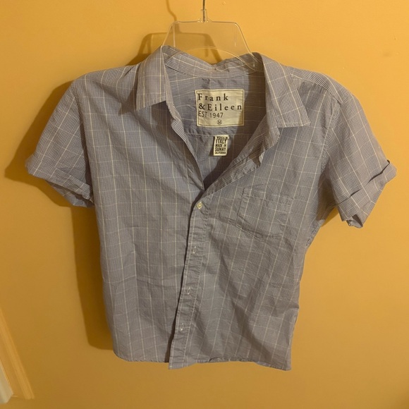 Frank & Eileen blue & white checked plaid shirt - Picture 1 of 6
